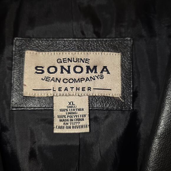 Sonoma Women’s Black Genuine Leather Jacket XL Button Front Blazer-Style - Picture 6 of 7